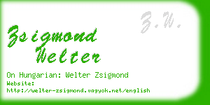 zsigmond welter business card